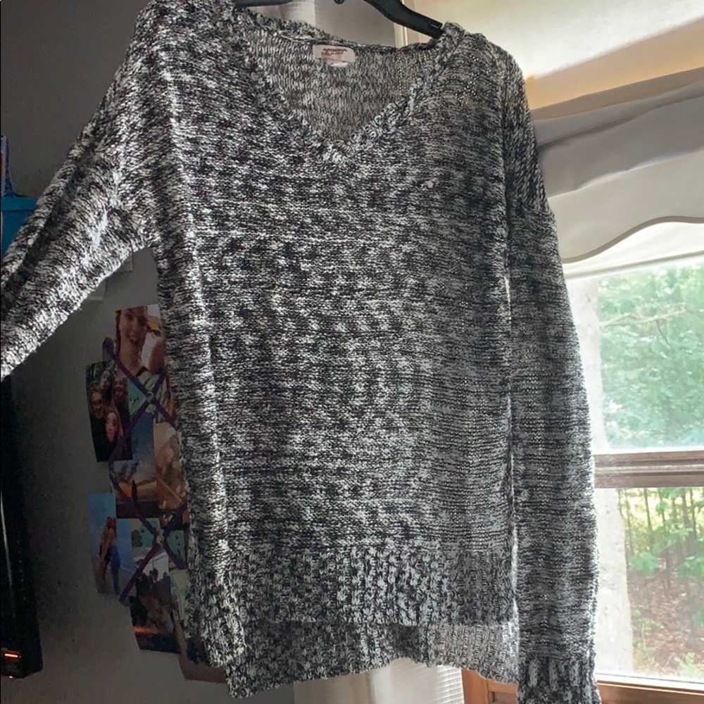 black and white sweater